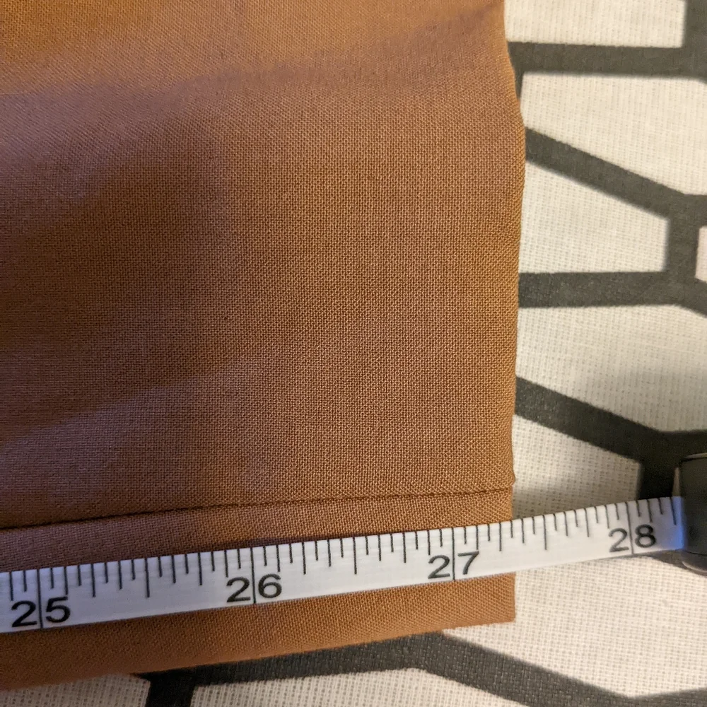 Calvin Klein NWT Suit Pants Tie Waist And Zipper Button Brown Women's Size 12